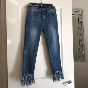 Forever 21 frayed bottom jeans